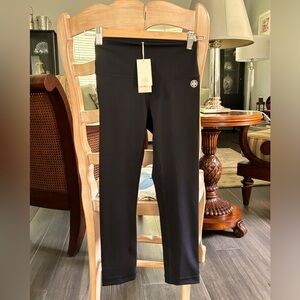 Tory Burch Sport, black, X-Small, compression cropped leggings.